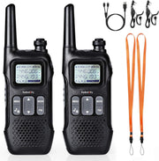 PMR446 Walkie Talkies 4km Range Rechargeable LCD Display 2 Pack