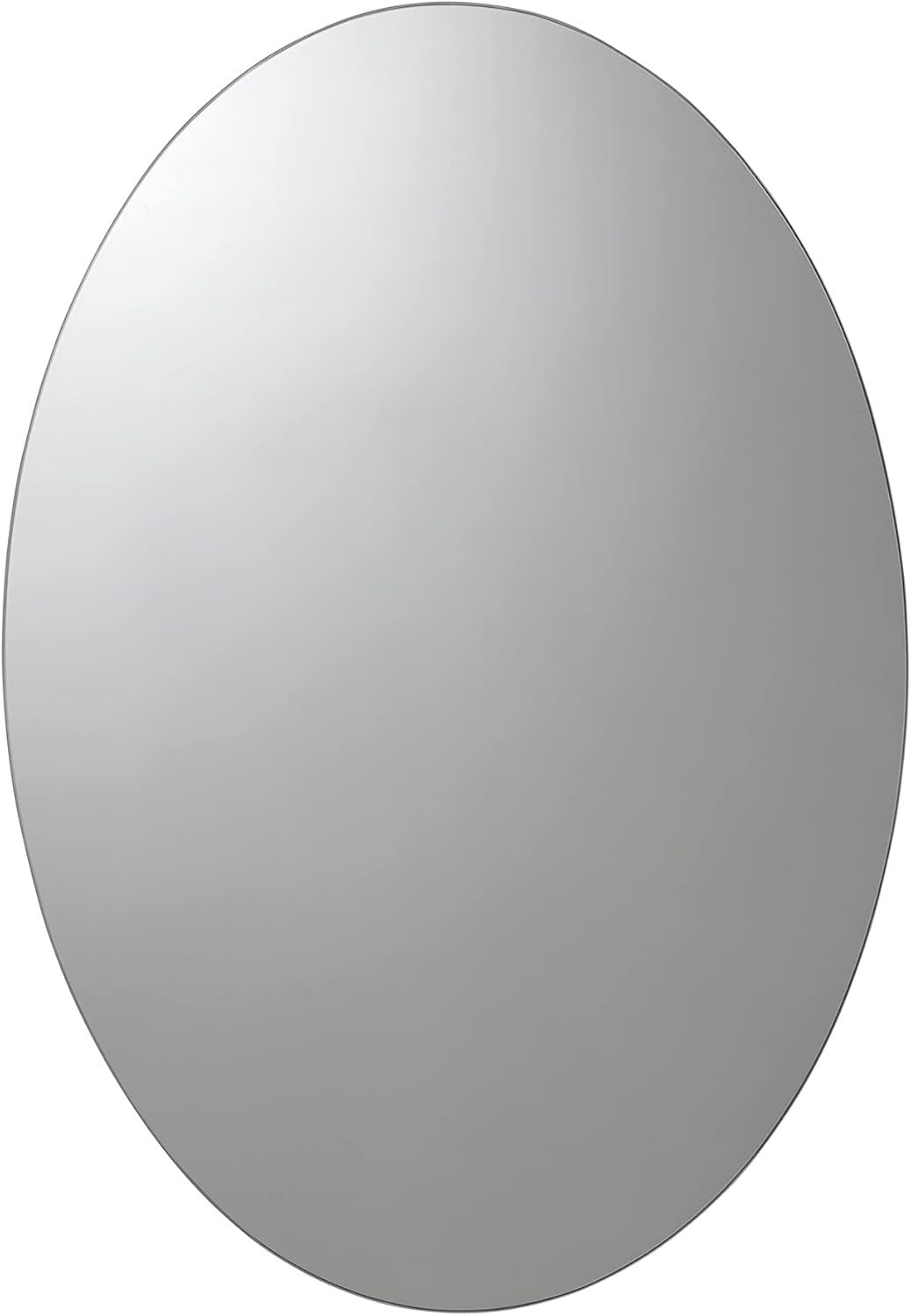 Oval Bathroom Mirror Cabinet Stainless Steel Storage Wall Mount 42.5x30x10cm