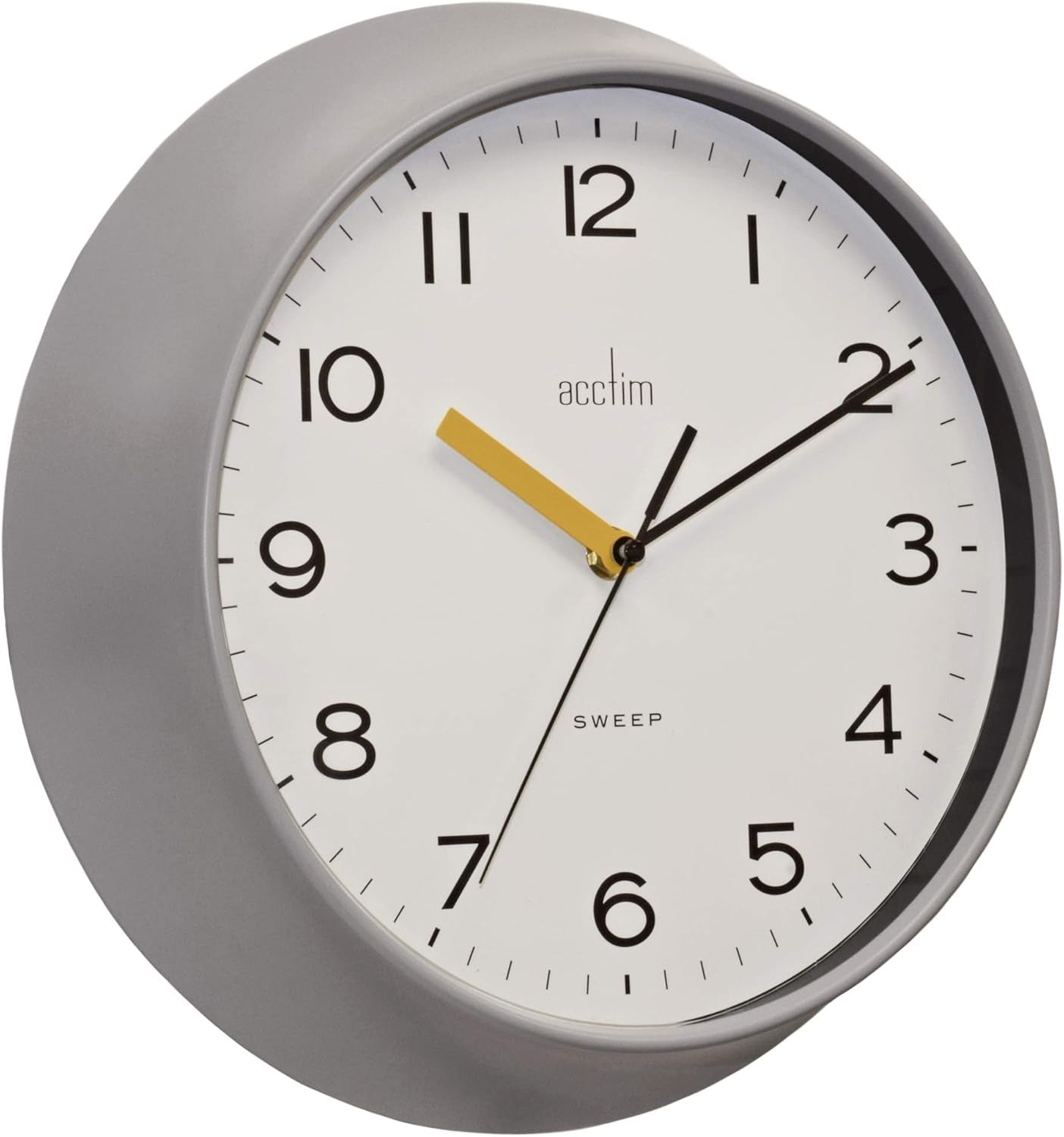 28cm Silent Wall Clock Pigeon Grey Modern Non-Ticking Quiet Home Office Decor
