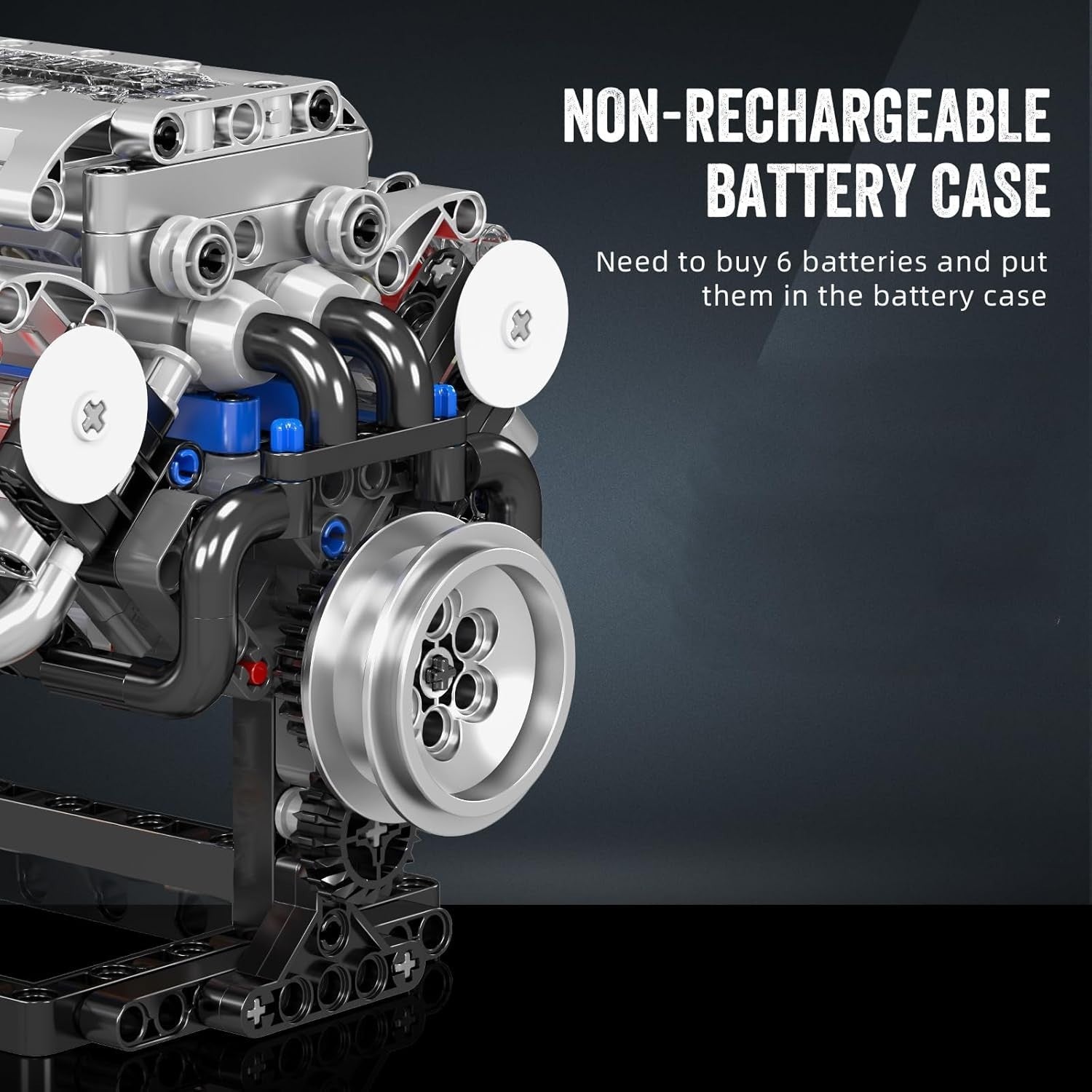 V8 Engine Building Kit 8-Cylinder Toy Model for Teens Kids 535 Pcs
