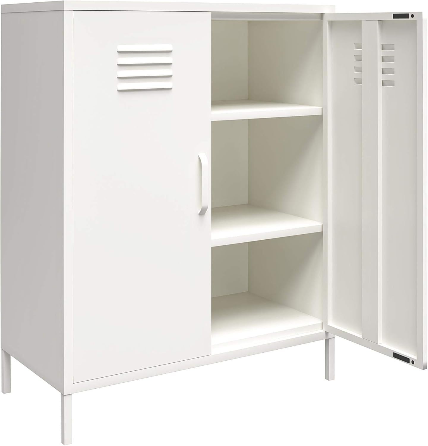 Metal Storage Cabinet 2 Doors 3 Shelves Scratch Resistant 80x40x102cm