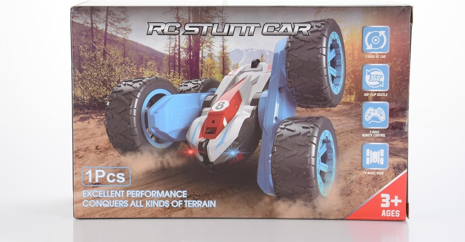 4WD RC Stunt Car for Kids 3–10, 360° Flip Double-Sided Remote Control Car