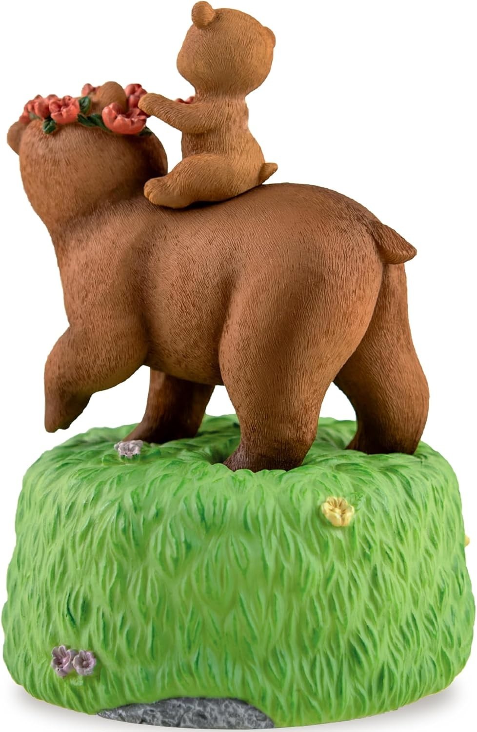 Mother & Daughter Bear Music Box Hand-Painted Vintage Figurine