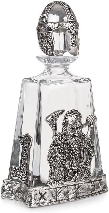 Viking Warrior Crystal Whisky Decanter Luxury Glass Bottle Display Gift