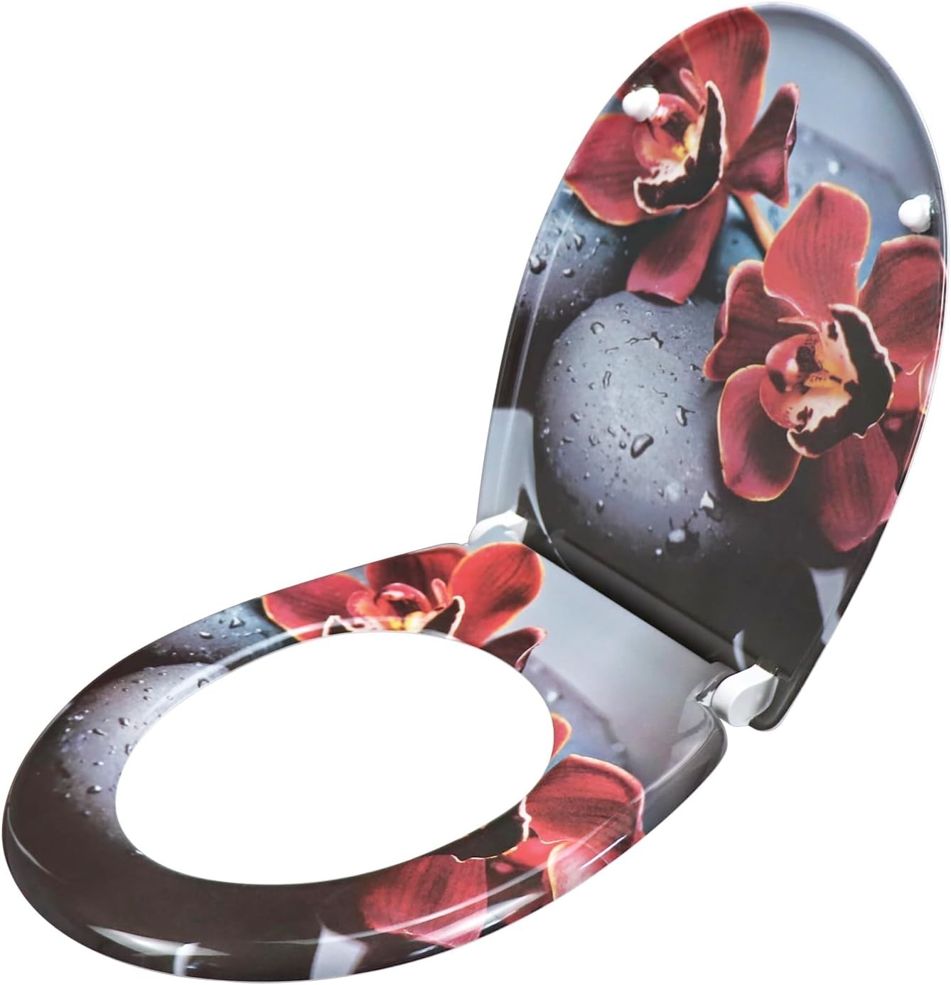Quick Release Soft Close Toilet Seat Top Fixing Colourful Patterns 45x37cm