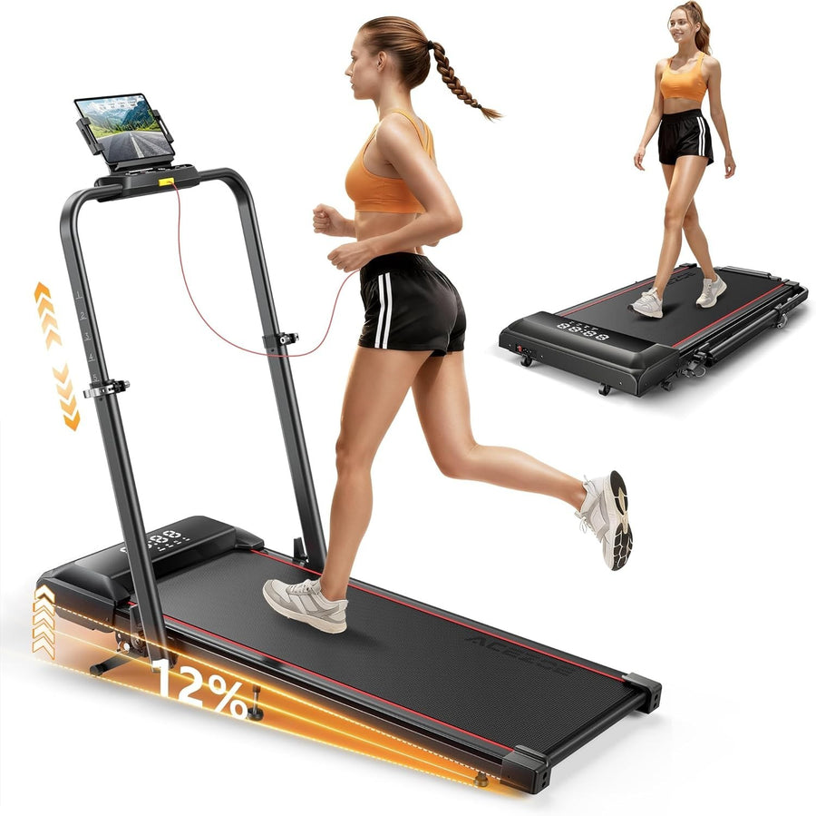 Foldable Treadmill 10km/h with 12% Incline | Under Desk Walking Jogging Home