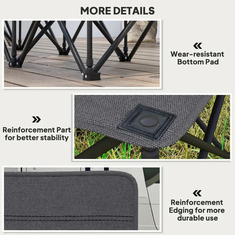 6 Seater Folding Sports Bench Outdoor Team Spectator Portable Charcoal Grey