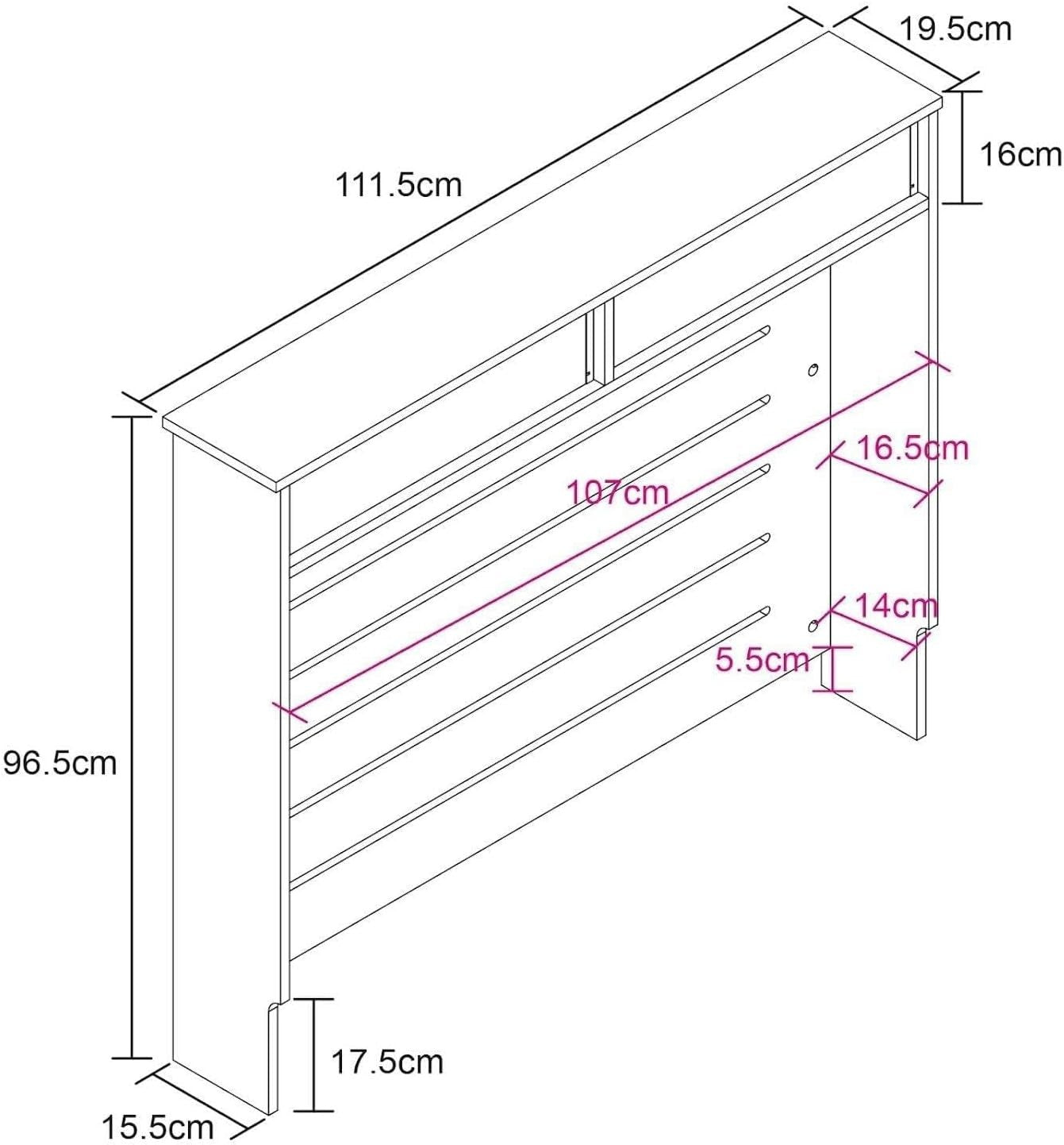 Modern Black Radiator Cover Cabinet with Storage Drawers MDF Unit