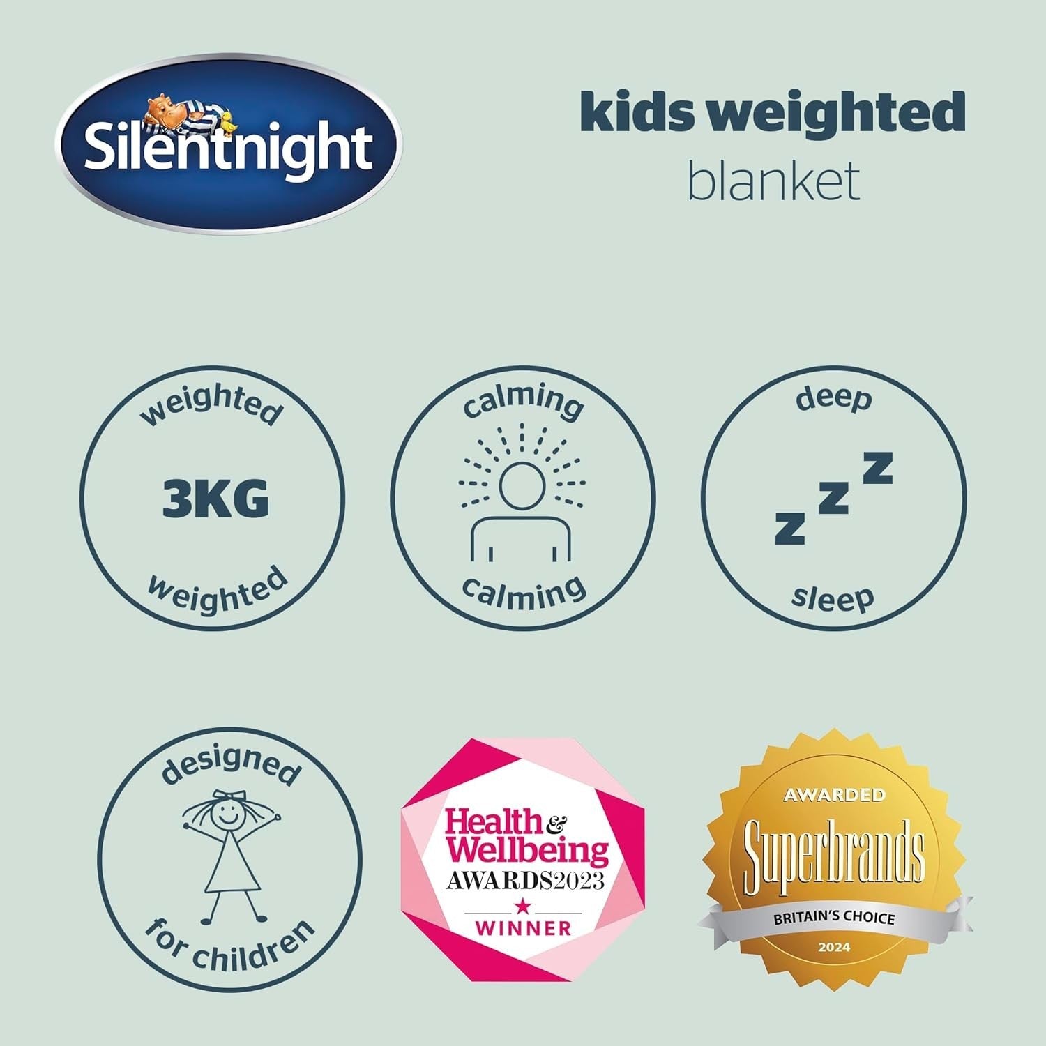 Kids Weighted Blanket Grey 3kg 100x150cm Calming Sensory Sleep Aid