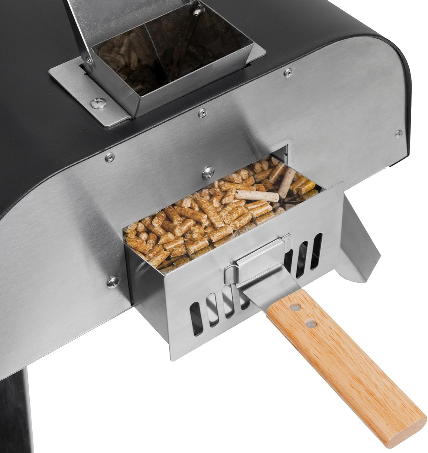 12" Outdoor Wood Fired Pizza Oven Black Stainless Steel Portable BBQ Smoker