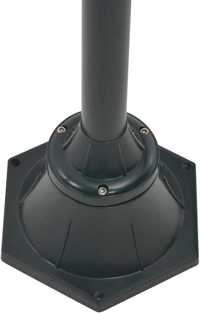 2-Lantern Garden Post Light 220cm Dark Green Aluminium IP44 E27