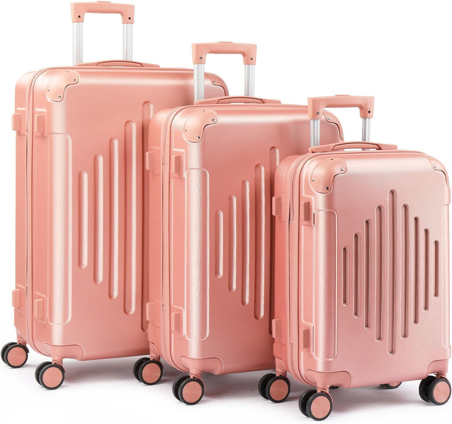 3pc ABS Hard Shell Luggage Set Lightweight Spinner Wheels TSA Locks 20 24 28
