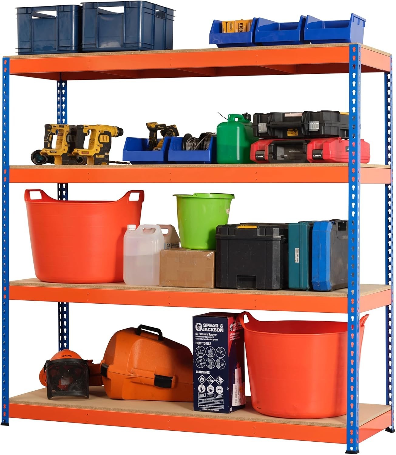 Heavy Duty 4-Tier Garage Shelf 500KG per Shelf 180x180x60cm Metal