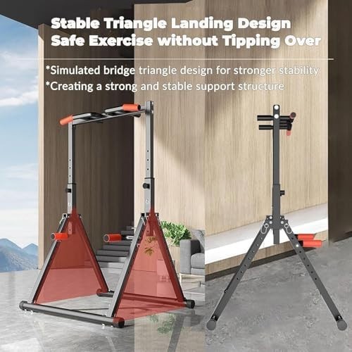 Foldable Power Tower Pull Up Dip Station Adjustable Home Gym Rack