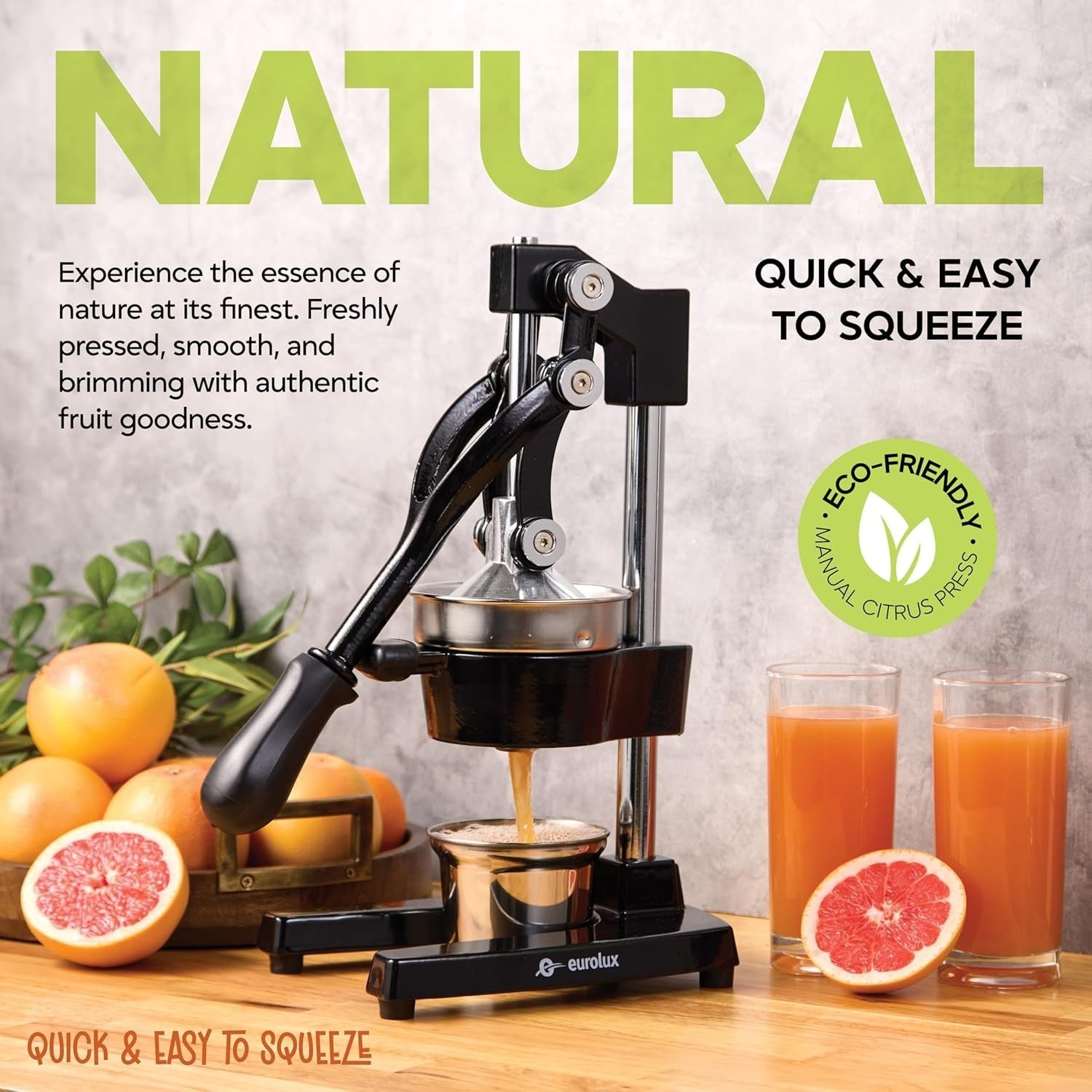 Commercial Manual Citrus Juicer Cast Iron Hand Press with Steel Cup