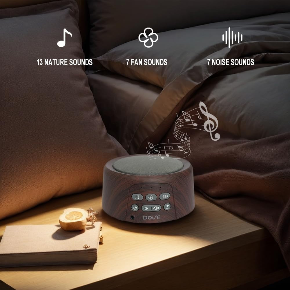 White Noise Machine Night Light 20 Sleep Sounds Timer Memory Portable