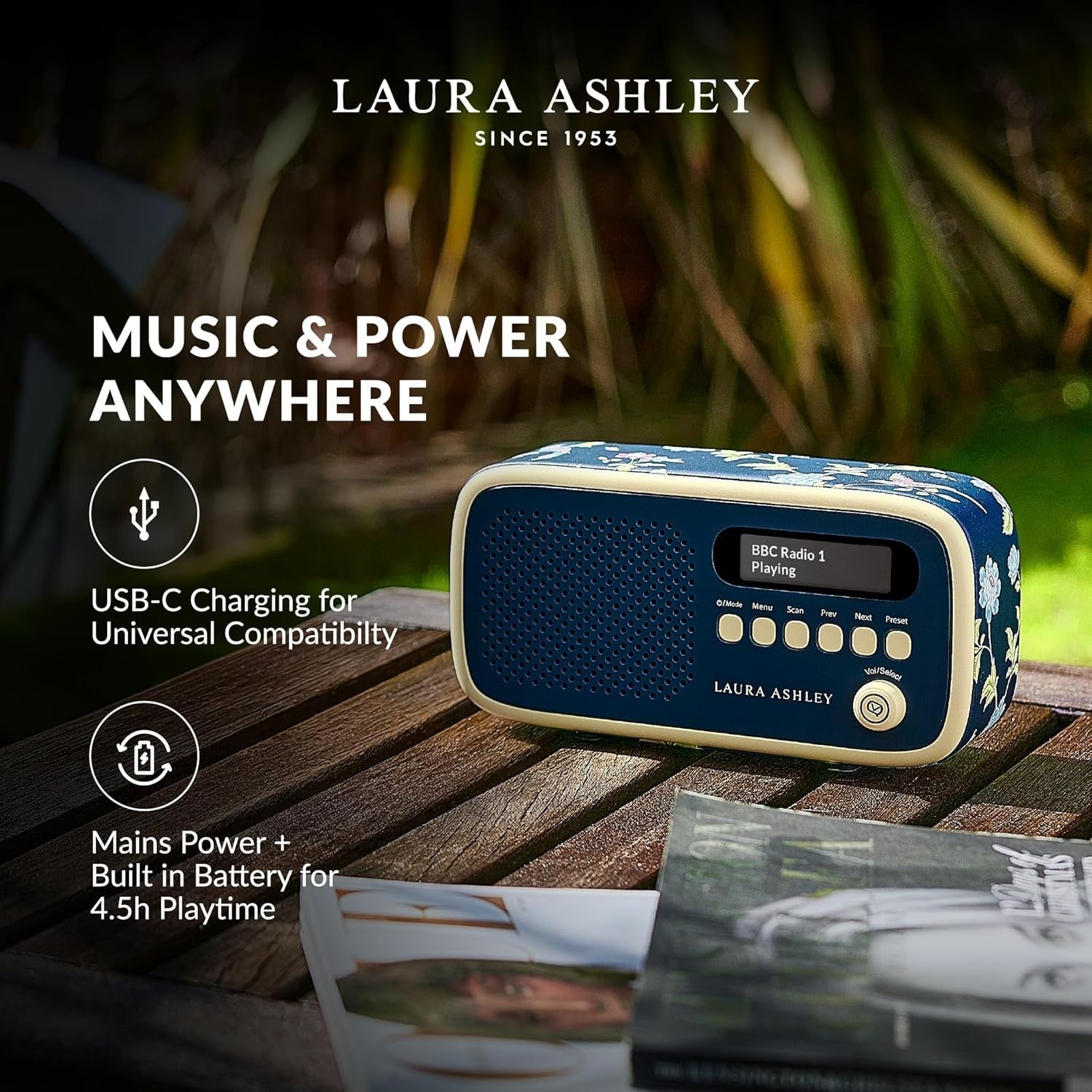 Portable DAB/DAB+ FM Radio Bluetooth Alarm Clock Rechargeable