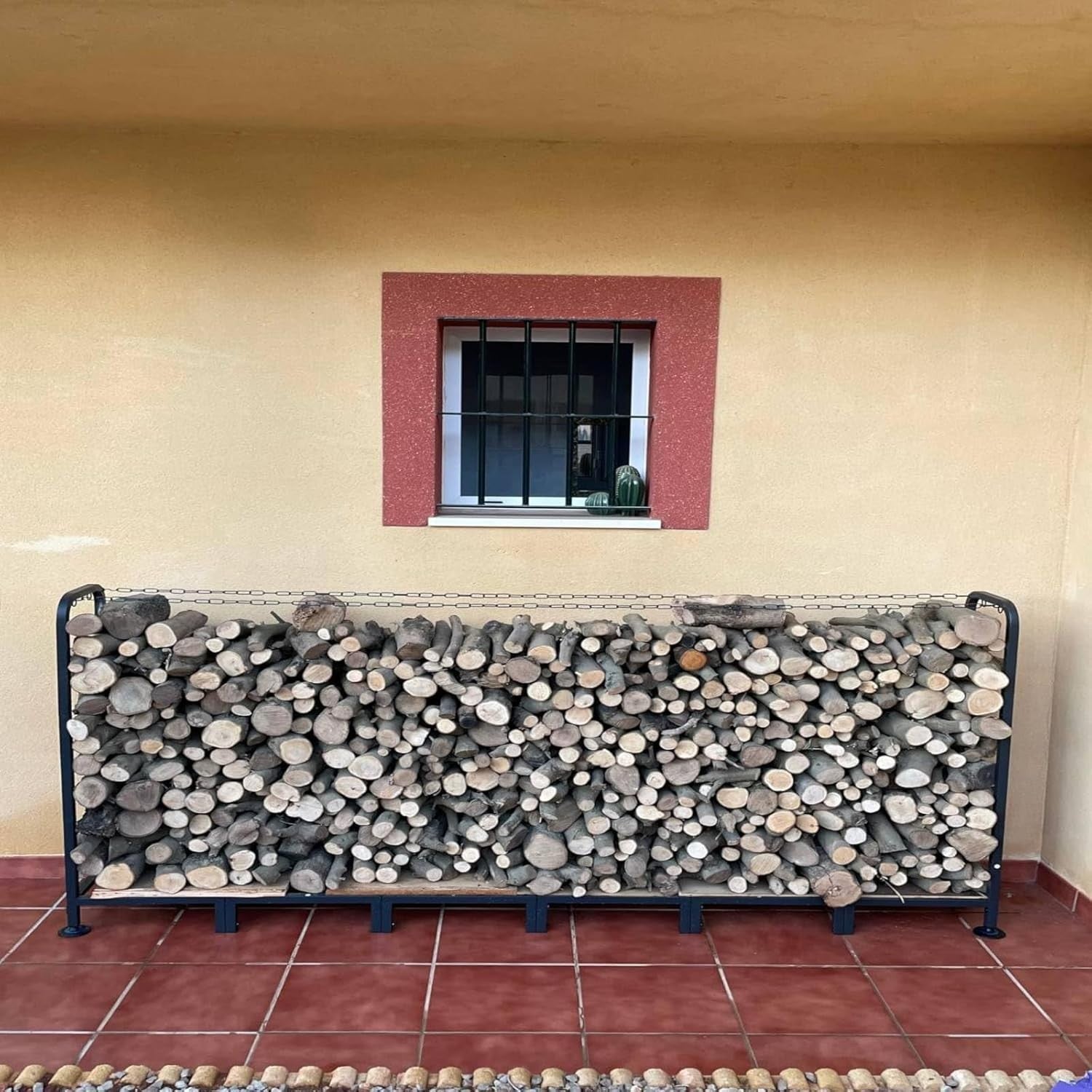 Heavy-Duty Outdoor Firewood Log Rack with Adjustable Height & Carry Bag