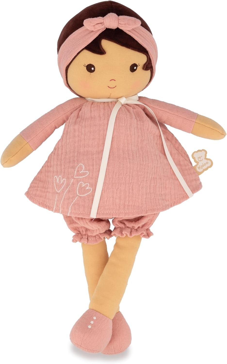 40cm Soft Fabric Rag Doll Muslin Dress Personalised Ribbon Newborn Baby Gift