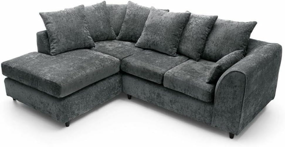 4 Seater L Shape Corner Sofa Left Hand Alaska Grey – Comfy Modern Couch