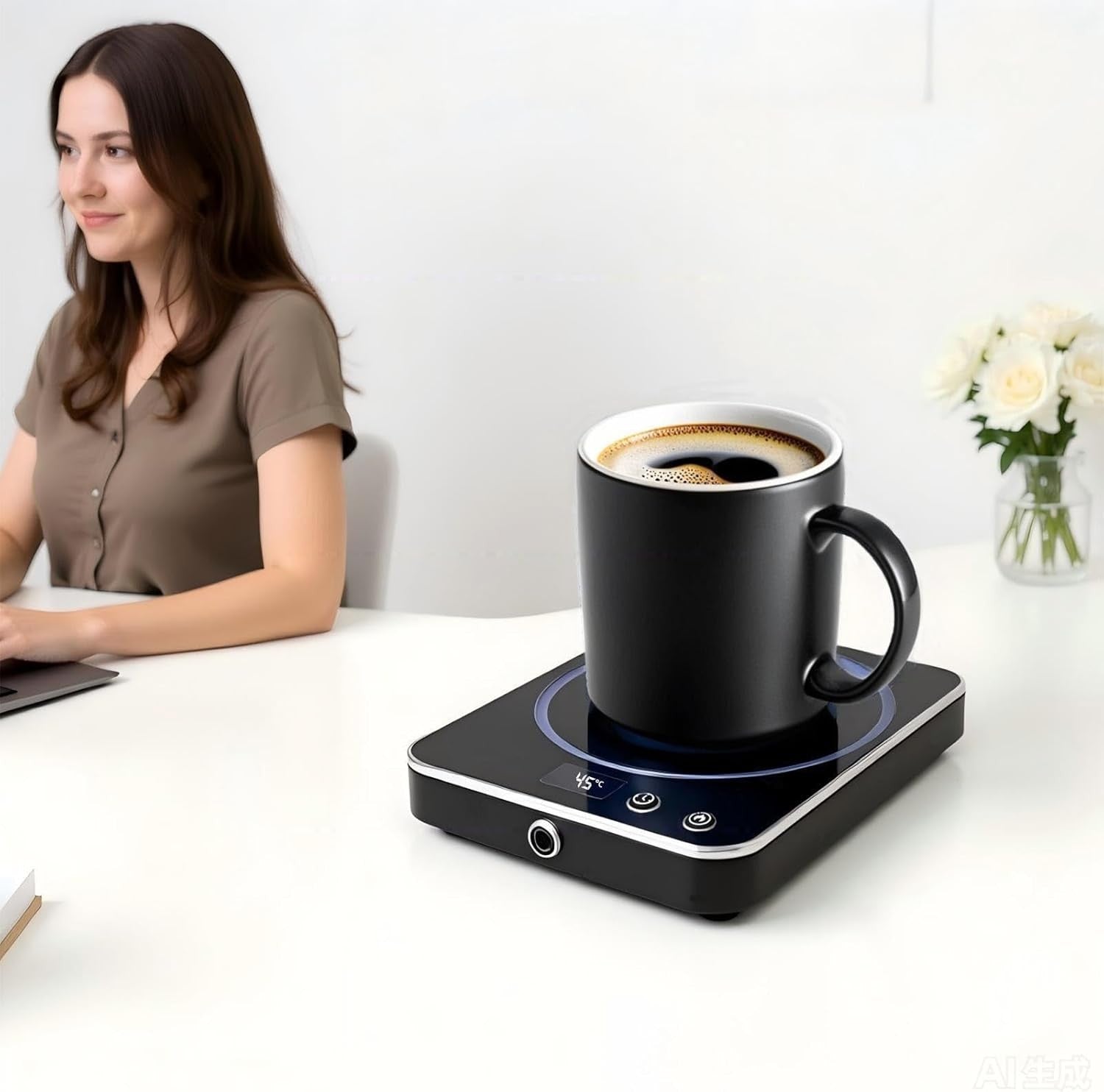 Smart Coffee Mug Warmer 3 Temp Settings LED Desk Cup Heater