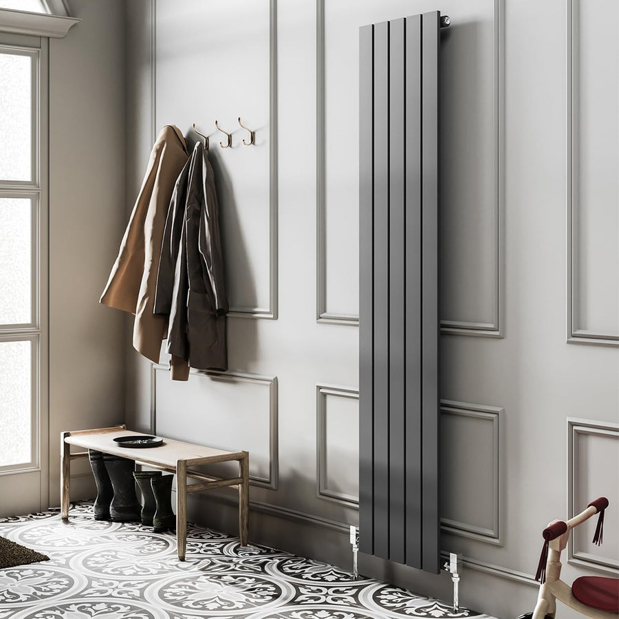 1800x340mm Anthracite Vertical Radiator Single Column Flat Panel