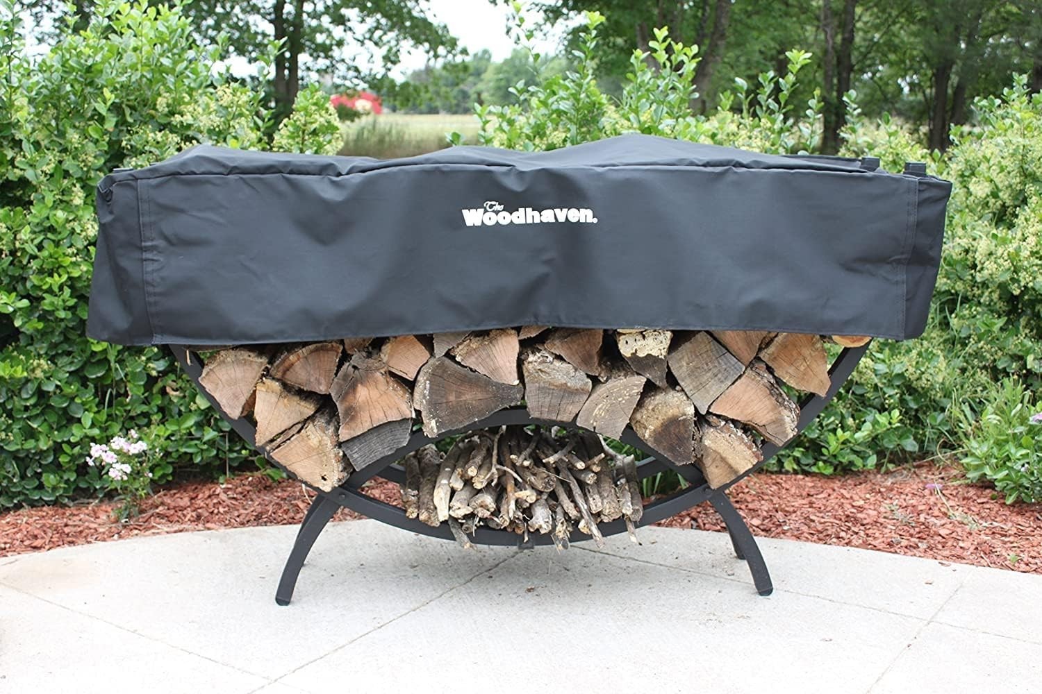 Outdoor Steel Firewood Rack with Protective Cover – Durable, Rustproof