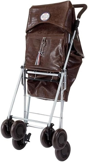 4 Wheel Push Shopping Trolley Walking Aid Foldable Adjustable Handle