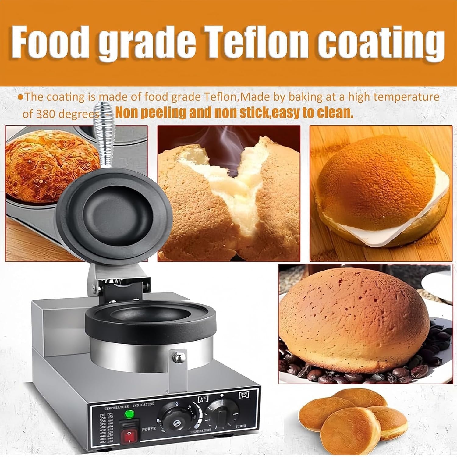 Electric Waffle & Panini Maker Non-Stick Plates Temp Control 193W
