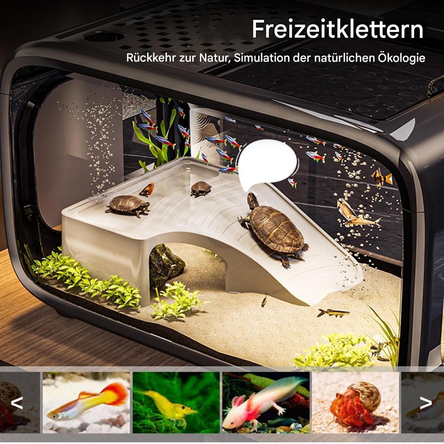 Nano Aquarium Starter Kit with LED Light & Filter – 40x22.7x25.5cm Desk Fish Tan