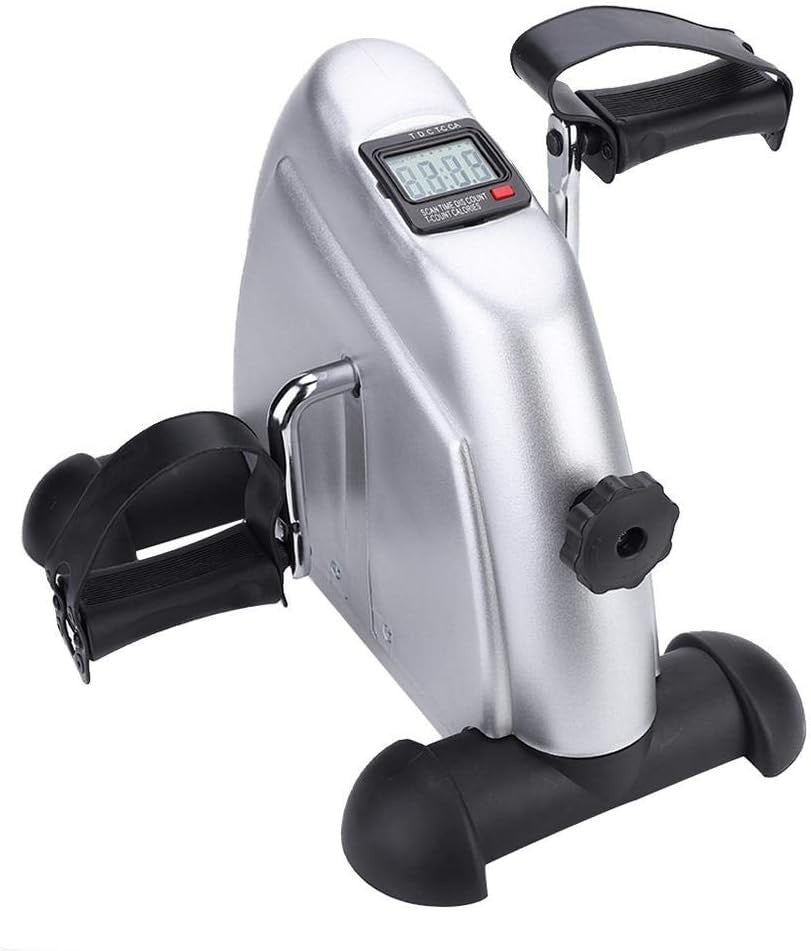 Compact Hand Foot Pedal Trainer Foldable LCD Seated Fitness
