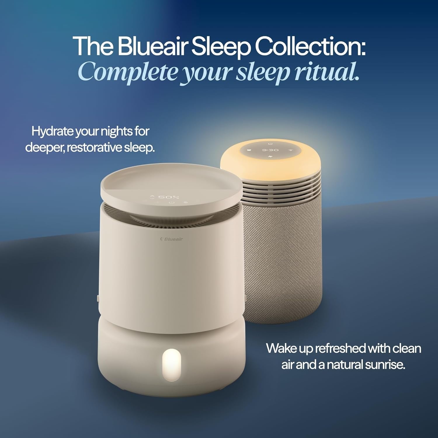 Bedroom Air Purifier Sunrise Wake Light HEPA Quiet Sleep Clock USB