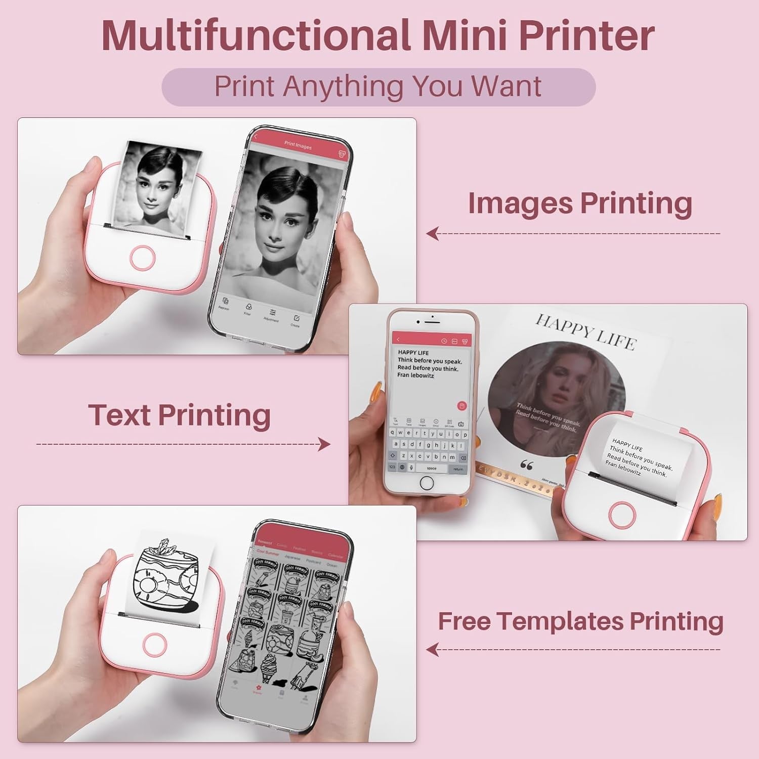 Mini Bluetooth Thermal Sticker Printer Portable Inkless Photo Label