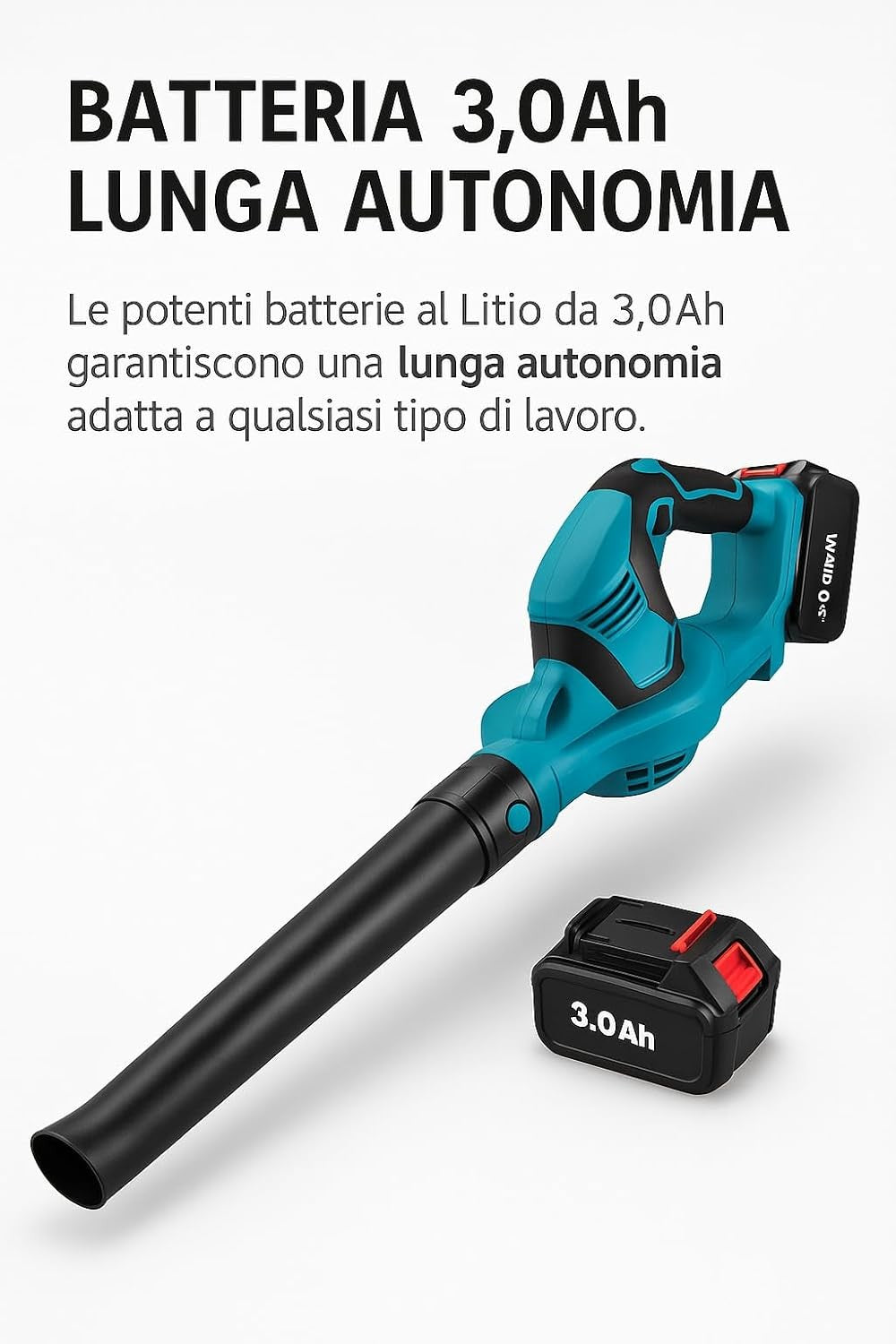 Cordless Leaf Blower 21V Dual Battery Adjustable Speed Garden Patio Cleaner