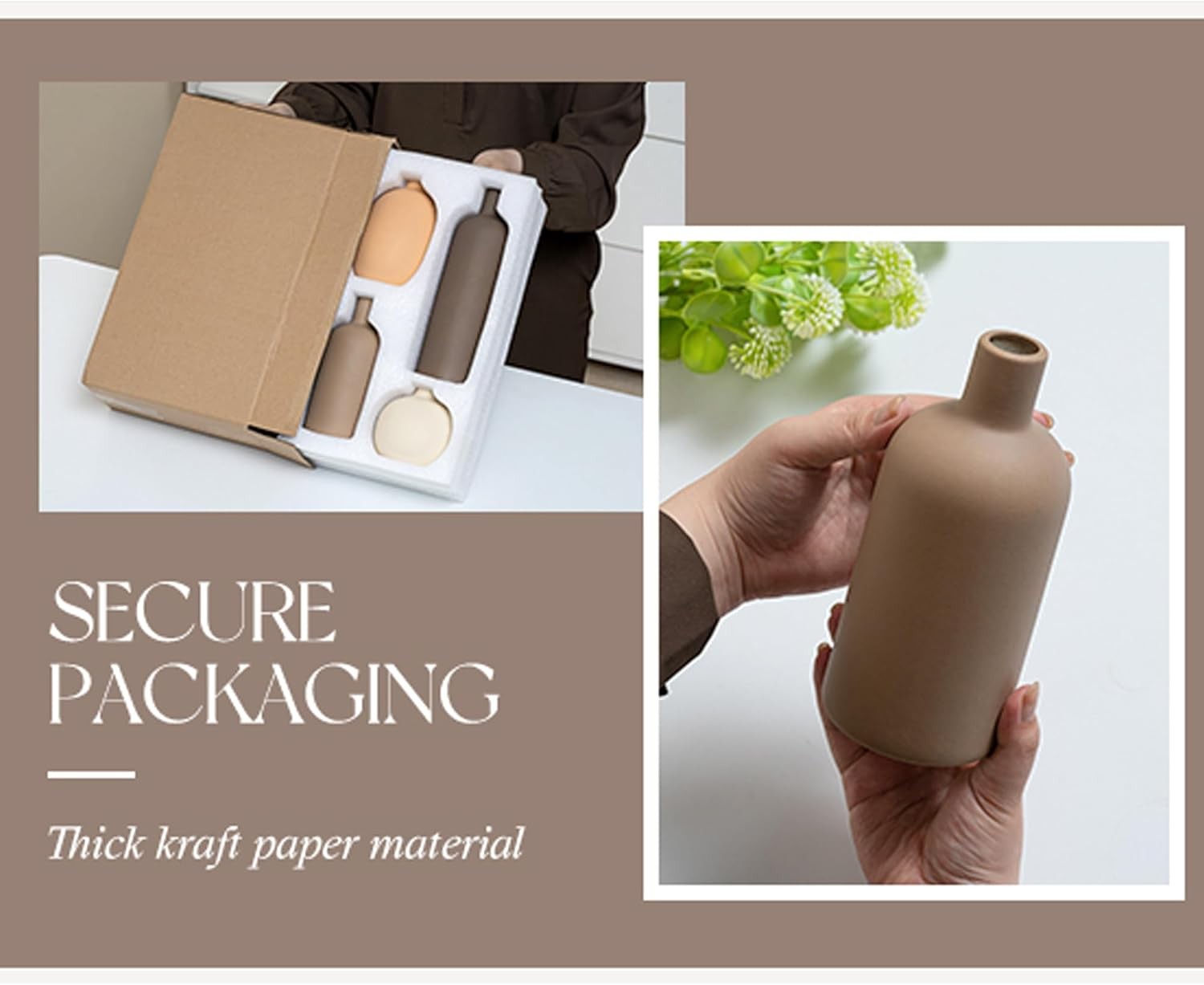 Ceramic Vase Set of 4 Modern Minimalist Decor Small Vases for Table & Shelf
