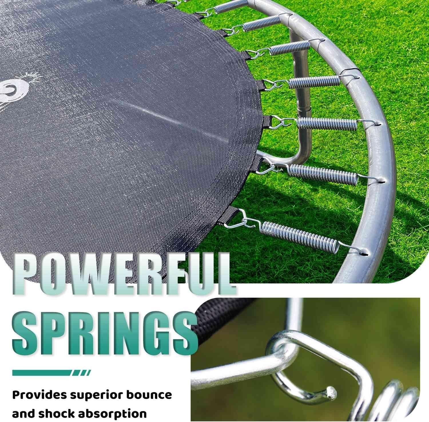 12FT Kids Outdoor Trampoline Safety Enclosure Ladder Waterproof