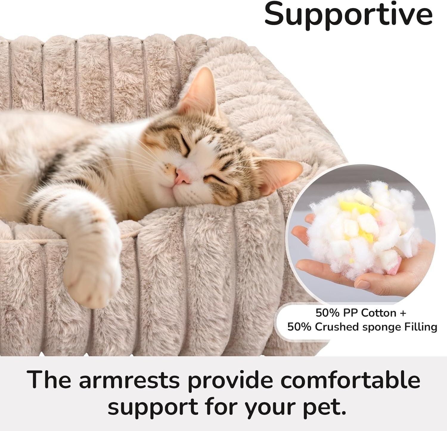 Rectangular Dog Cat Bed Washable Plush Sleeping Mat Non Slip 60cm