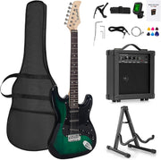 Full Size Electric Guitar Starter Kit Green 6 String w/ Amp & Stand