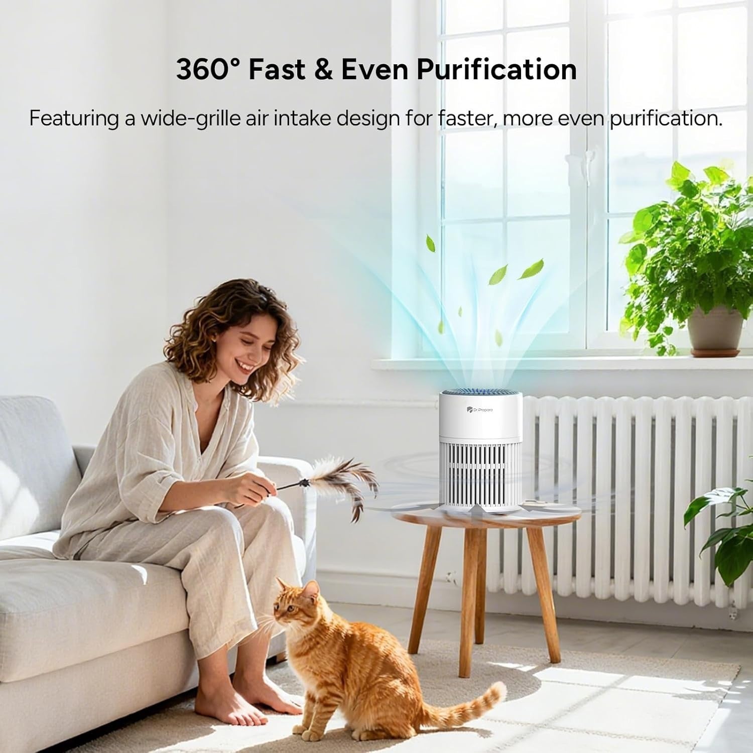 Ultra Quiet HEPA Air Purifier 360° Intake Sleep Mode Energy Saving