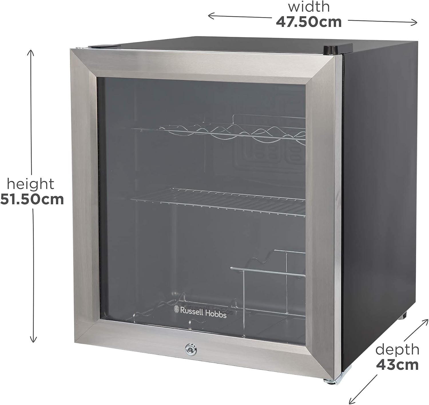 Mini Wine Fridge 12 Bottle Lockable Glass Door Countertop Beer Drinks Cooler