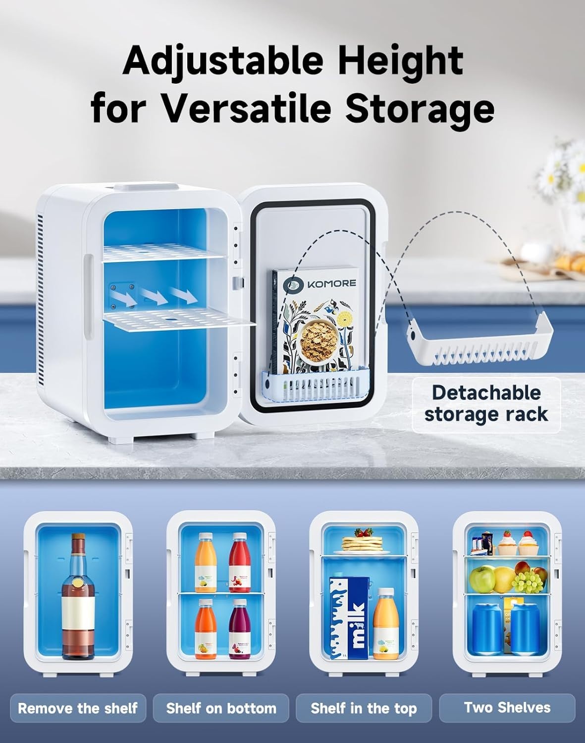 18L Mini Fridge Cooler & Warmer Portable AC 12V Compact White