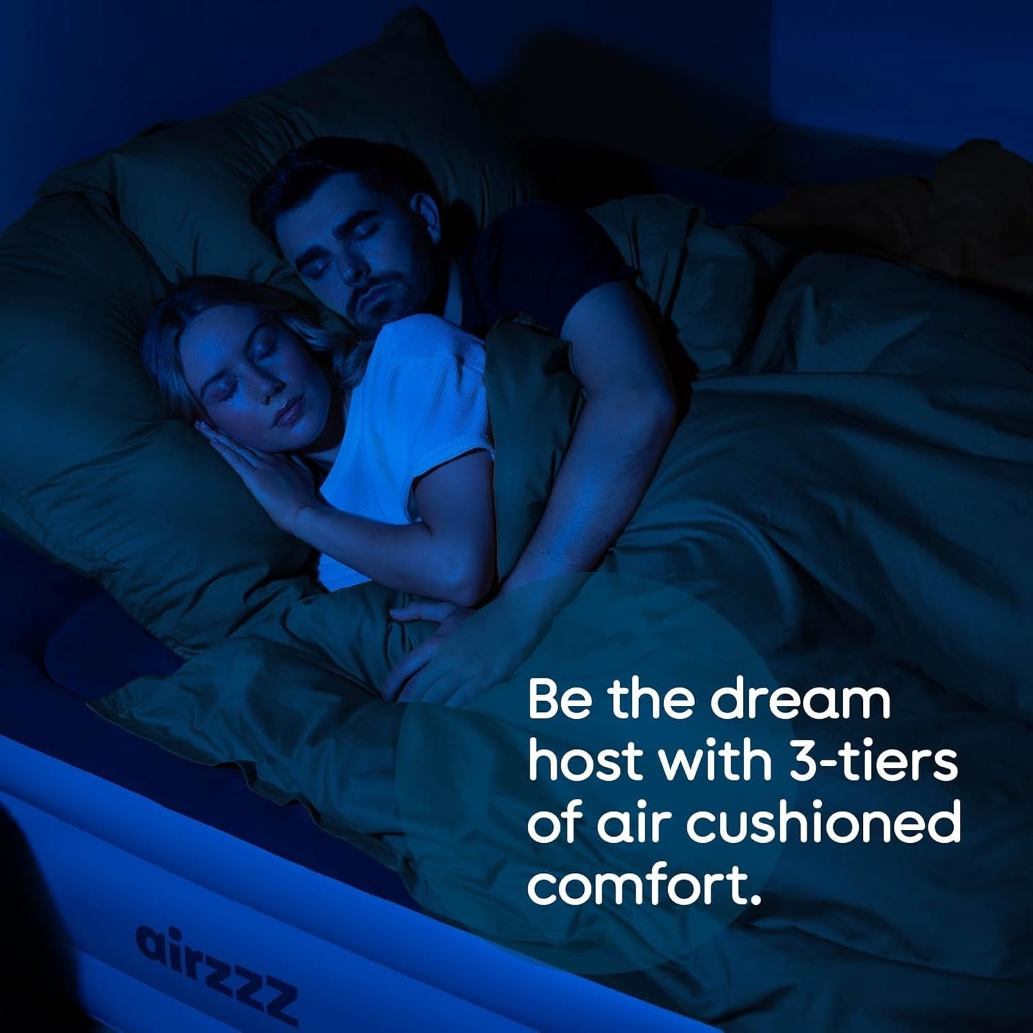 Luxury Single Inflatable Air Bed Built-In Pump Flocked Raised Mattress