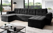 U Shape Sofa Bed with Storage & Sleep Function – Modern Grey Corner Couch
