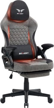 Ergonomic Gaming Chair 135° Recline Fabric Footrest