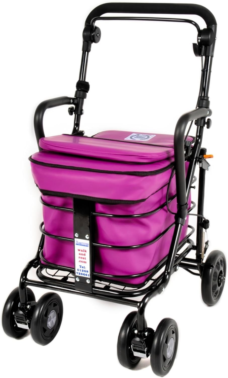 Shopping Trolley With Seat & Armrests | Walking Aid | Brake Lock | Lightweight