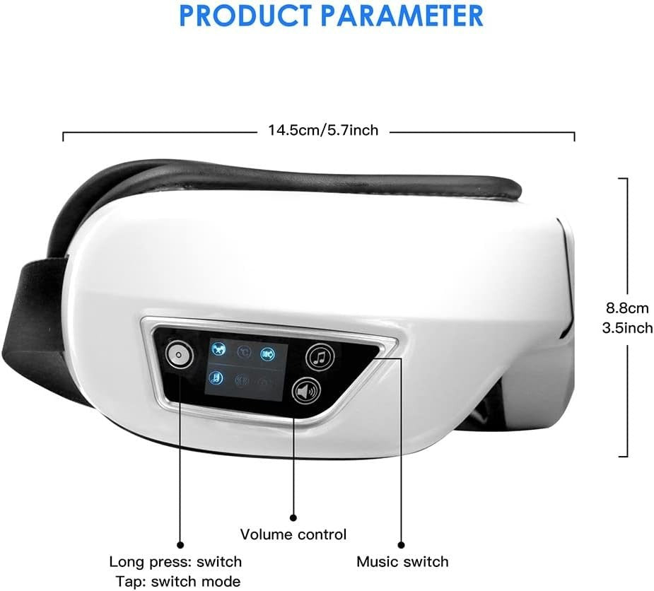 6D Airbag Eye Massager Heat Vibration Music Sleep Mask
