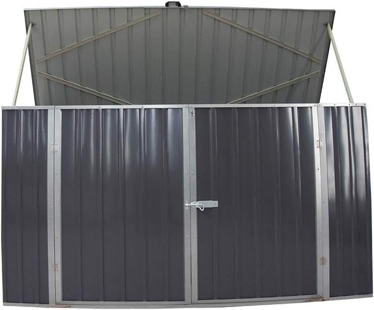 Galvanized Metal Garden Shed 0.88x2.25x1.25m Outdoor Tool & Bike Storage