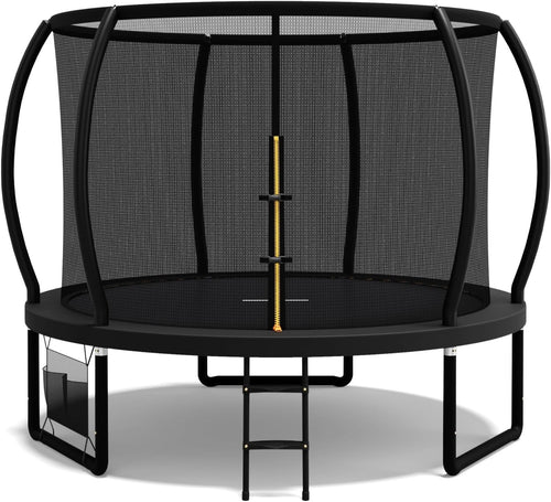 7.5ft Kids Garden Trampoline Safety Enclosure Net Ladder Padded Poles