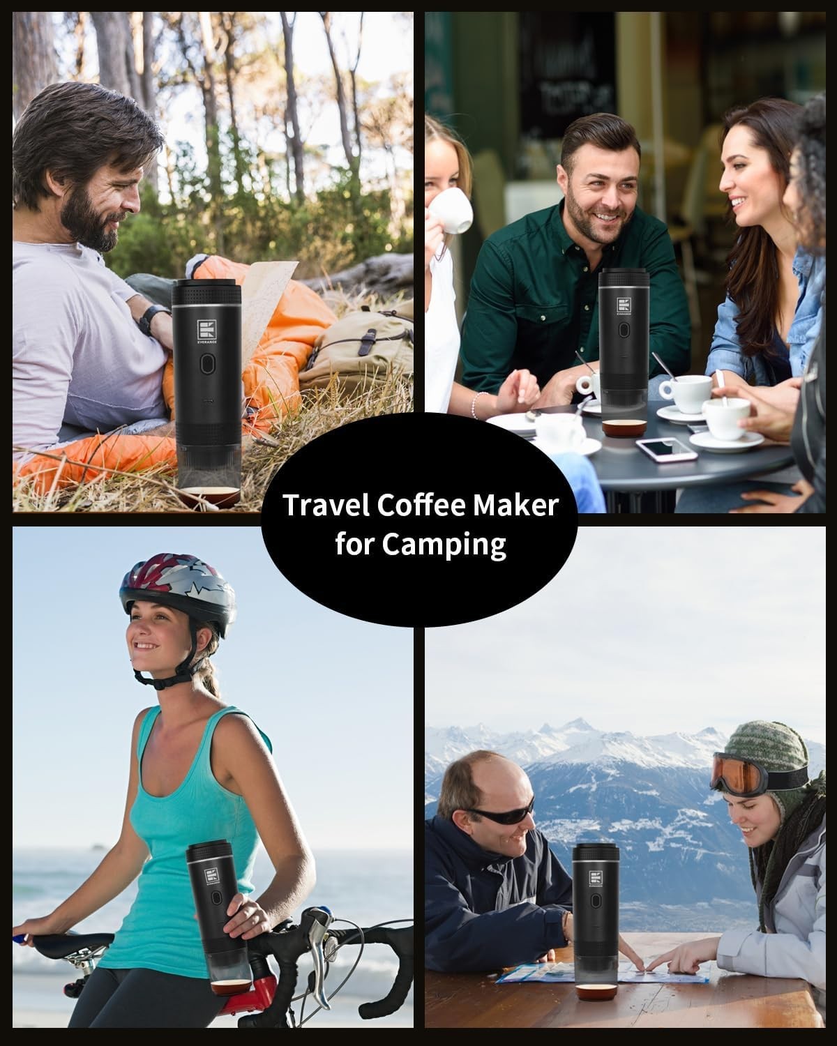 Portable 20Bar Mini Espresso Maker Self-Heating Travel Coffee Machine Pod