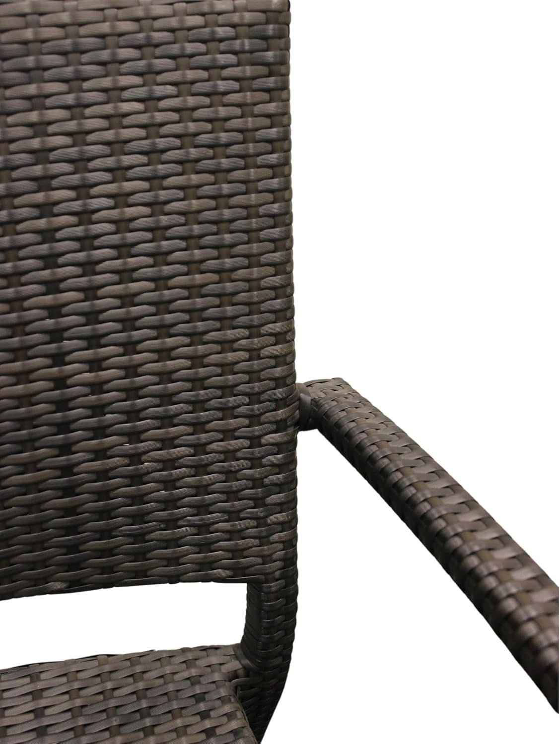 Set of 4 Rattan Dining Armchairs Stackable Outdoor Garden Patio Seating
